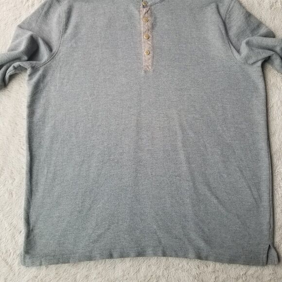 Goodfellow Henley Sweater Men's XL Grey Thermal Minimalist Neutral - Picture 3 of 8